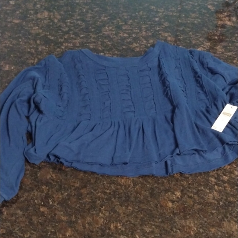 Anthropologie Women's Blue Ruched SwingTop